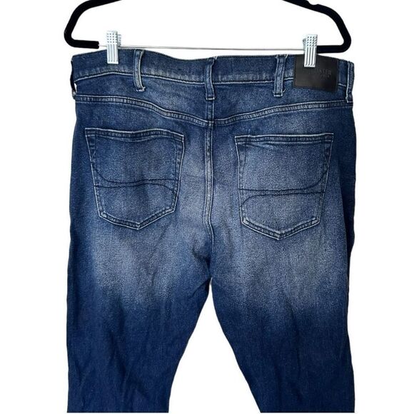 Hollister Blue Denim Distressed High-Rise Athletic Skinny Jeans Size W36 L 32 - Picture 7 of 11